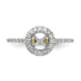 thumbnail image 4 of Solid 14k Yellow and White Gold Two Tone Gold Round Halo Diamond Side-Stones with CZ Cubic Zirconia Center Stone Engagement Ring Size 5.5, 4 of 8