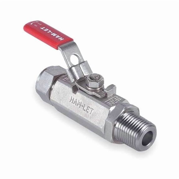 1/4" MNPT x Compr Stainless Steel Ball Valve Inline