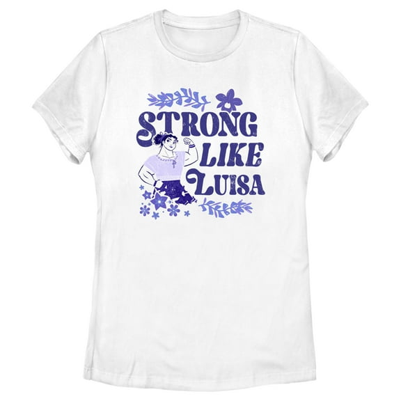 Women's Encanto Strong Like Luisa Ornate Flower  Graphic Tee White X Large