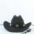 thumbnail image 3 of Chapeau de Cowboy Style Frontière Occidentale Mode Classique Couvre-Chef Jazz pour Occasions Extérieures et Soleil, 3 of 4