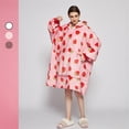 thumbnail image 5 of Camisón de franela con capucha para mujer, vestidos suaves y largos de Jacquard, cálidos, de felpa, talla grande, para invierno, 5 of 5