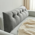 thumbnail image 5 of Triangular Headboard Pillow - Wedge Shaped Backrest Support Pillow for Dorm Beds with Side Pockets, Reading Bolster Cushion for College Students, Bed Wedge, 5 of 5