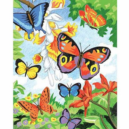 Royal Colour Pencil by Numbers Kit: Butterflies - 8.75 x 11.75