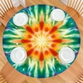 thumbnail image 2 of Rainbow Tie Dye Mandala Pattern Round Fitted Tablecloth with Elastic Edge,Dining Table Cover Waterproof,Outdoor Round Tablecloth for Camping,Dining,Indoor and Outdoor, 2 of 7