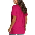 thumbnail image 4 of XFLWAM Womens Summer Tie Dye Gradient Short Sleeve T Shirts Ombre V Neck Tops Loose Fit Pink M, 4 of 6