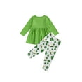 thumbnail image 3 of xiaxaixu Girl?s 2Pcs Clothes Set Long Sleeve Ruffled Hem Tops with Pants, 3 of 9