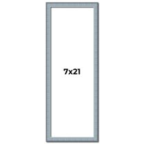 7x21 Frame Blue Scuffed Farm Board Solid Wood Picture Frame Width 0.75 Inches | Interior Depth 0.5