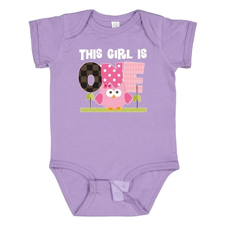 

Inktastic 1st Birthday Owl Girls Cute Gift Baby Girl Bodysuit