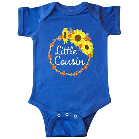 

Inktastic Little Cousin Sunflower Wreath Gift Baby Boy or Baby Girl Bodysuit