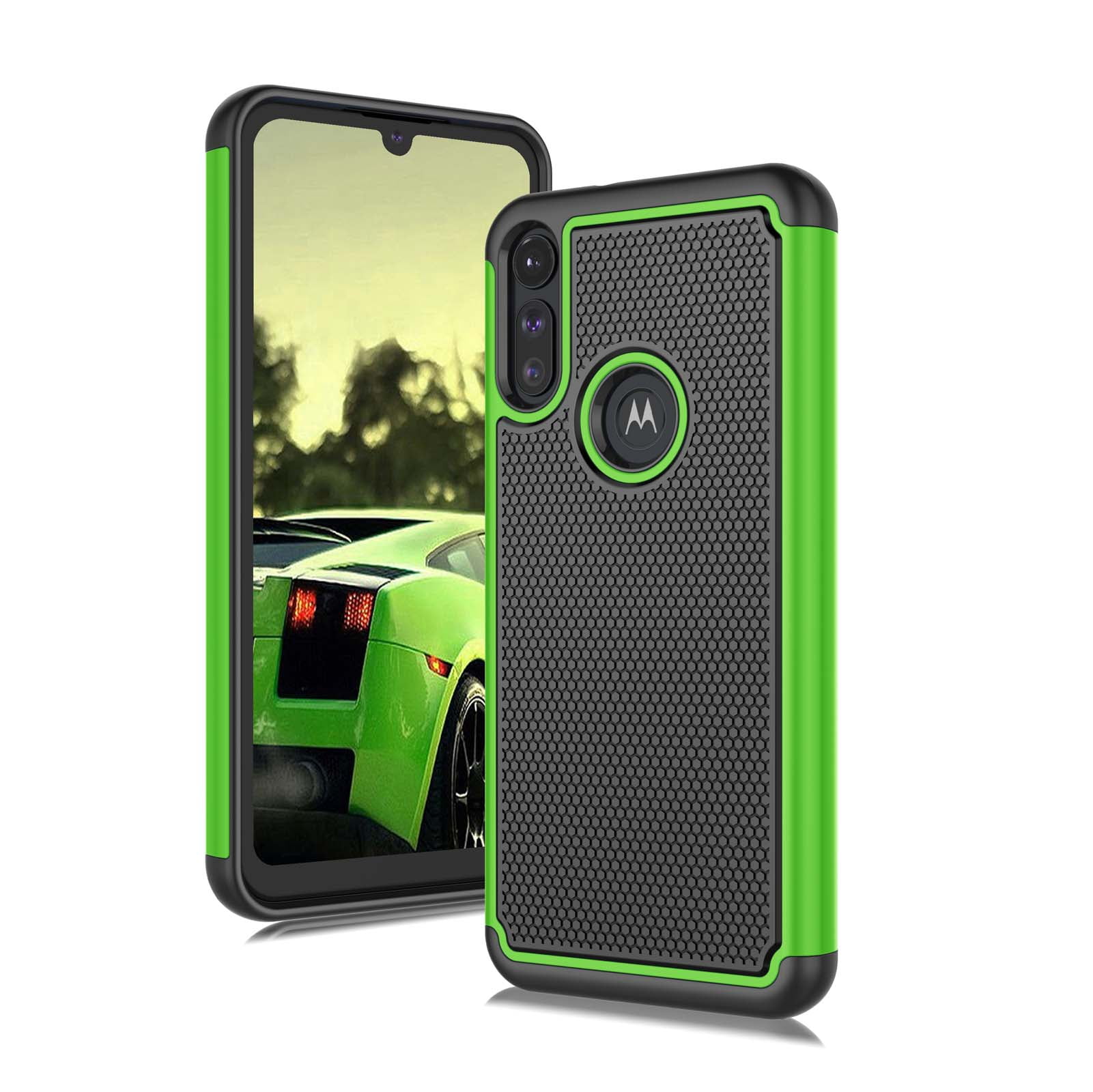 Case for Moto E 2020, Sturdy Case for Motorola Moto E7, Njjex Shock Absorbing Dual Layer Silicone & Plastic Bumper Rugged Grip Hard Cases Cover For Motorola Moto E7 (2020) 6.2" -