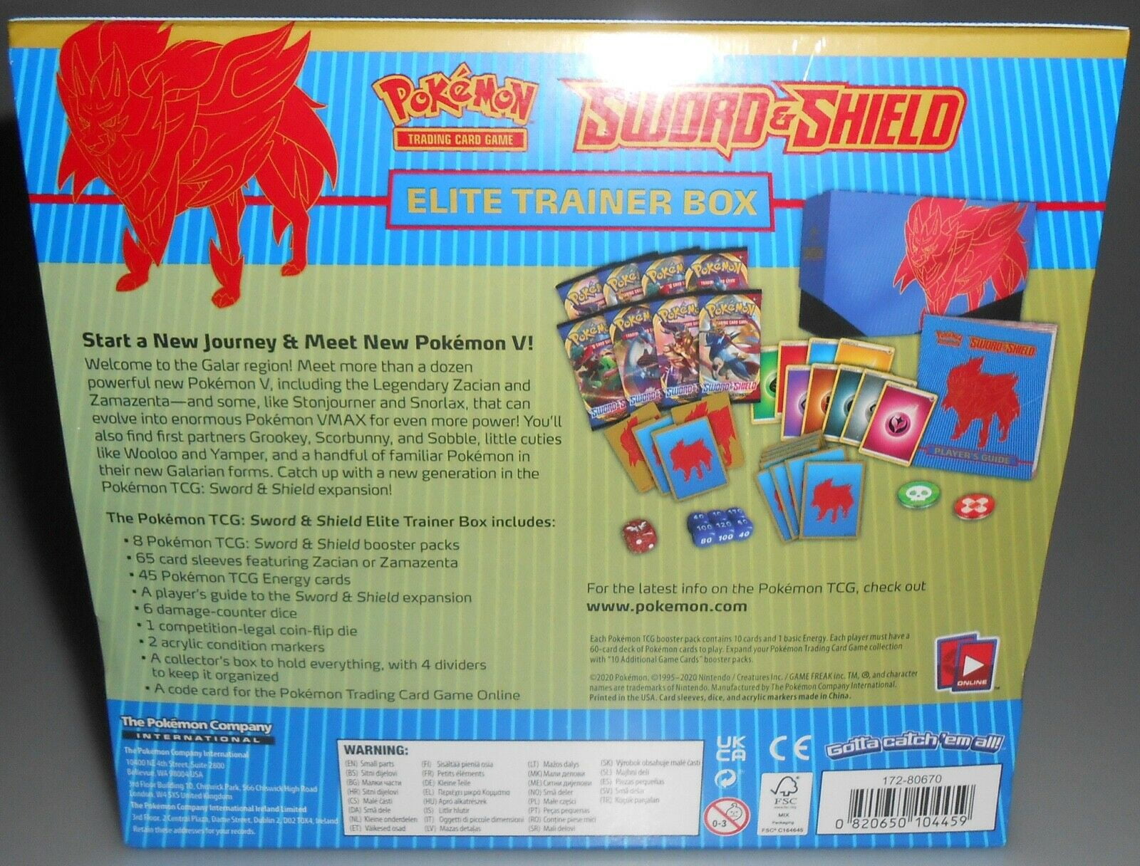 Pokemon Sword and Shield ETB Elite Trainer Box Factory Sealed 2021 Blue