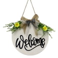 thumbnail image 2 of Toystoory Guirnalda de bienvenida para puerta, adorno colgante, colgante de madera, señal de decoración de puerta de Hola, guirnalda Kits de decoración para fiestas blanco, 2 of 6