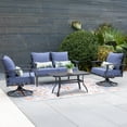 thumbnail image 3 of Aoodor 22" x 24" Patio Chair Cushions Set, Memory Foam Outdoor Deep Seat Cushions (1 Seat, 1 Back, 1 Lumbar Pillow) - Dark Blue, 3 of 8