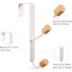 thumbnail image 3 of Over the Door Hooks, 2-Piece Sturdy Metal Over the Door Wooden Hook Organizer for Hanging Coats, Hats, Robes, Towels, Bathroom Bedroom Door Hanger - White, 3 of 5