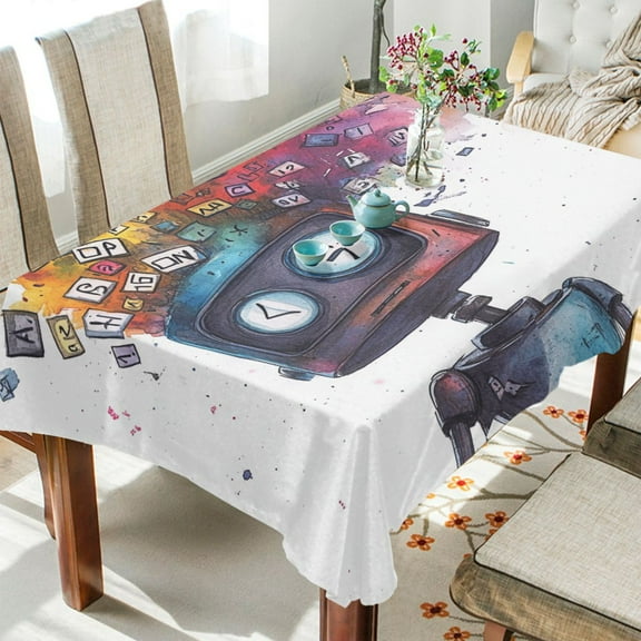 BZSMCE Square Tablecloth Robbot Pattern Pattern Tableclothes