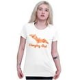 thumbnail image 4 of Haunted Halloween Bat Hanging Out Womens Slim Fit Graphic Tee Brisco Brands M, 4 of 5
