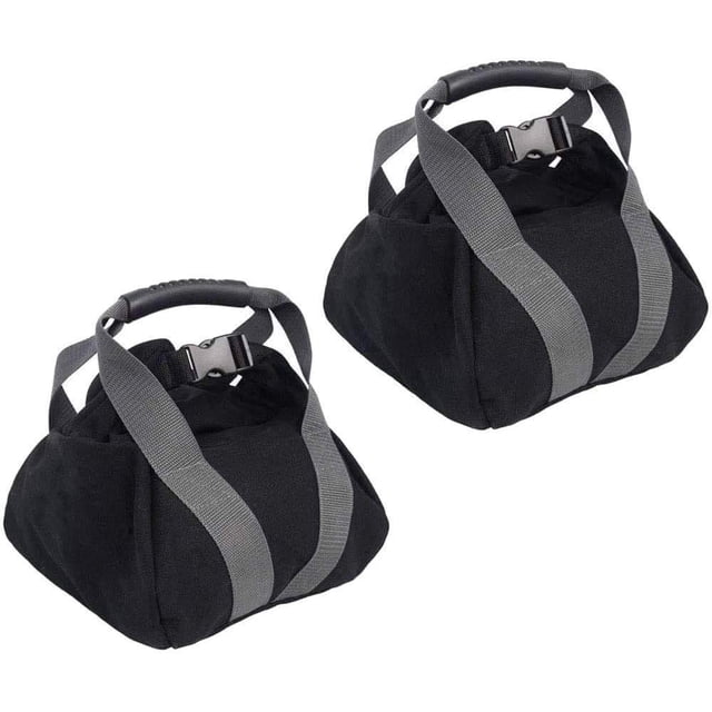 2 Pcs Adjustable Heavy Fitness Power Sandbag, Portable Adjustable Canvas Sand Kettlebell Soft Sand Bag, Weightlifting Dumbbell for Home Training, Fitness, black