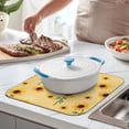 thumbnail image 2 of Sunflower Flower Dish Drying Pad Microfiber Foldable Absorbent Rack Mat Kitchen Countertop Floral Summer 16x18 Inch, 2 of 7