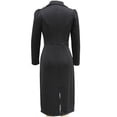 thumbnail image 7 of Ygbgbb Womens Dresses Blazer Lapel Double Breasted Fitted Waist Slim Midi Pencil Dress for Office Commute Business Formal Event Black L, 7 of 7
