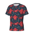 thumbnail image 3 of Rocae Rose Flowers for Men's Moisture-Wicking Crew Tee - T-Shirt for Sports, Outdoor Activities, and Casual WearSmall, 3 of 9