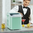 thumbnail image 3 of Portable Self Cleaning Countertop Ice Maker Machine, 6 Mins/9 Pcs, 26.5lbs/24Hrs, 2 Sizes of Bullet Ice, Ideal for Kitchen, Office, and Parties, Stainless Steel Green Ice Maker with Scoop and Basket, 3 of 11