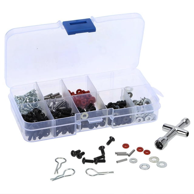 Completo de Tornillos de material acero Inoxidable (270 Piezas) Y Mini Caja para en Automóviles HSP 1:10 RC
