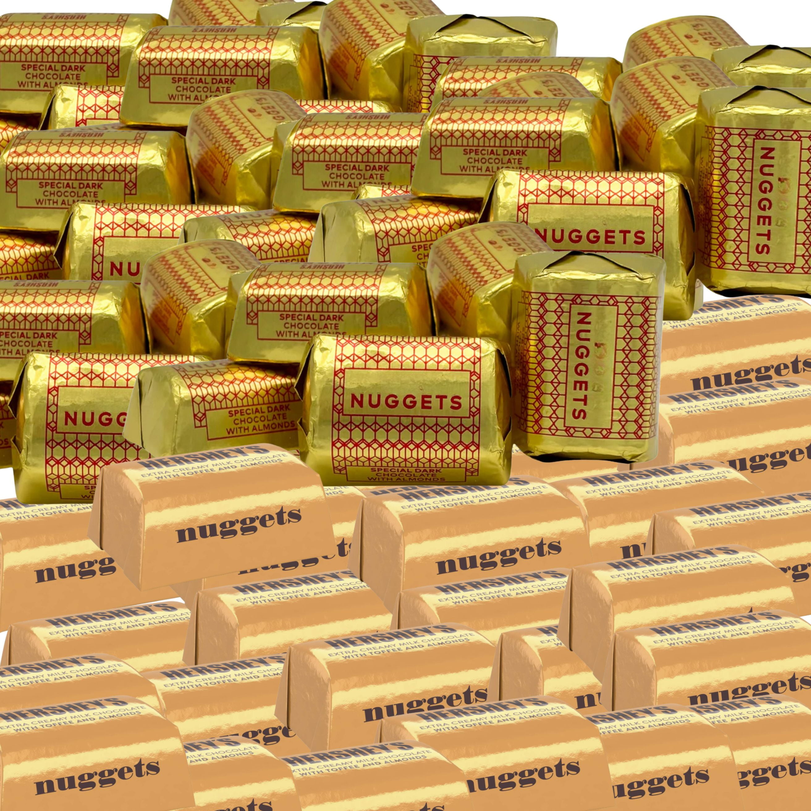 Hershey's Assorted Chocolate Nuggets, 2 Lbs., Bulk,  with Milk Chocolate, Toffee and Almonds  and Chocolate with Almonds Candy