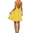 thumbnail image 6 of BOOMNY Women's Backless Cami Dress Spaghetti Strap Lounge House Midi Dresses Flowy Beach Summer Sundress, 6 of 8