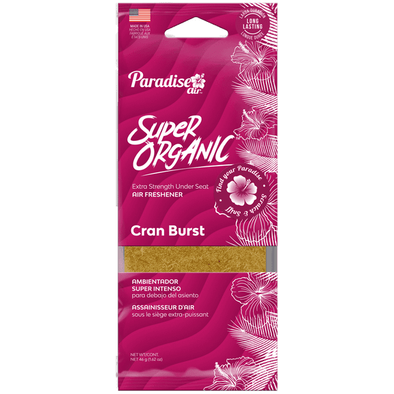 Paradise Air Super Organic Under Seat Air Freshener Cran Burst Fragrance 10 Unit Tray