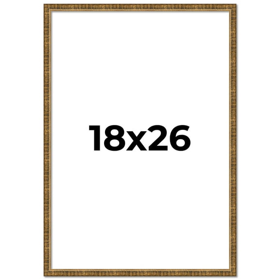18x26 Frame Gold Picture Frame - Complete Modern Photo Frame Includes UV Acrylic Shatter Guard