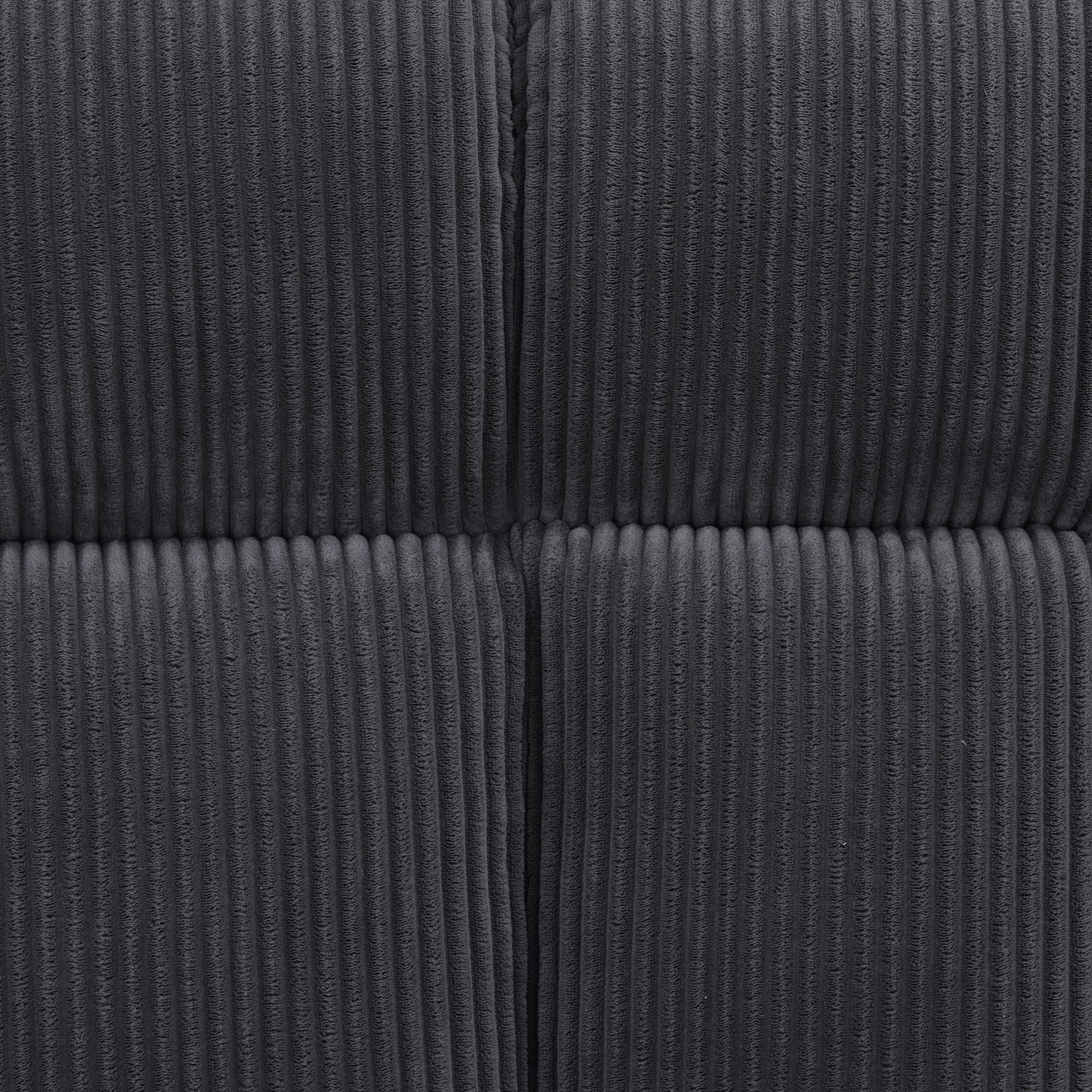 MAYEERTY Reclining Sofa, 3-Seat Corduroy Fabric Recliner with Adjustable Backrests for Living Room, Dark Gray