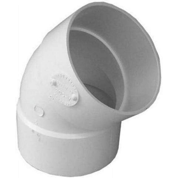 Genova Products PVC Elbow 45 Degree - Durable, White - 3 In