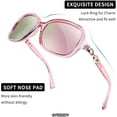 thumbnail image 6 of FEISEDY Vintage Square Polarized Mirrored Pink Sunglasses for Women 100% UV400 Outdoor Driving Fashion Sunglasses B2526, 6 of 13