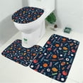 thumbnail image 2 of Baseball Football Pattern Bathroom Rugs Sets 3 Piece,Toilet Cover Set,Absorbent Non Slip Bathroom Mats Sets with U-Shaped Contour Rug Toilet Rug Set, 2 of 5