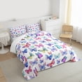 thumbnail image 3 of Manfei Rainbow Butterfly Queen Comforter Set 3 Pieces, Cute Wildlife Bedding Sets, Cartoon Animal Theme Bedding Comforter Set, Super Cozy Room Decor, 3 of 8