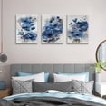 thumbnail image 4 of Blue Flowers Canvas Wall Art for Bedroom Home Decor - Artwork for Wall, Abstract Floral Wall Decor Print -Bathroom, Living Room, Kitchen Decor - Ready to Hang 3 Patchwork, 12x16inchx3pcs, 4 of 6