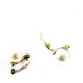 thumbnail image 2 of Clip-on Earrings Faux Pearl Silver Back with Crystal Accent Ball Pearl Clip, 2 of 4