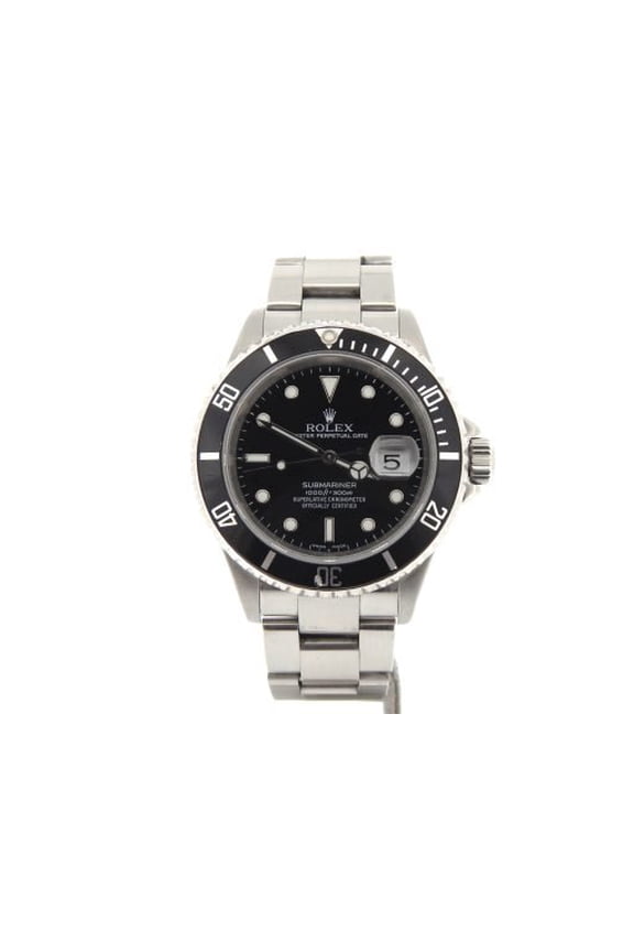 Pre-Owned Mens Rolex Stainless Steel Submariner Black 16610T
