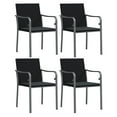 thumbnail image 2 of vidaXL 5 Piece Garden Dining Set with Cushions Poly Rattan and Steel, 2 of 5