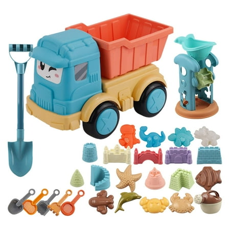 28Pcs Sand Beach Toys Kids Playset Play Fun for Boys Girls Children , Large Beach Trunk