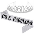 thumbnail image 4 of SPRING PARK Birthday Sash Rhinestone Tiara Crown Set for Party Supplies Decorations, 4 of 7