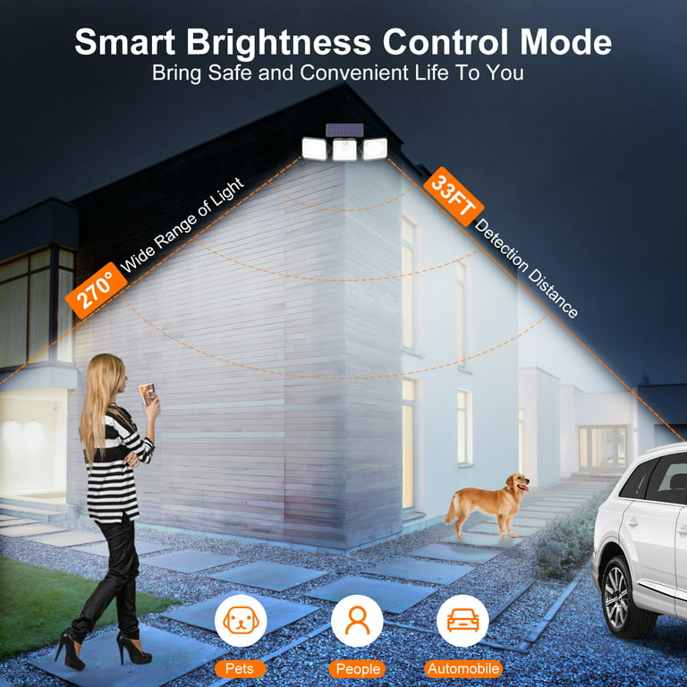 3000lm LED Solarleuchte für den Außenbereich, IP65 wasserdichter