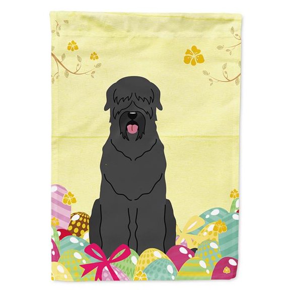 Easter Eggs Black Russian Terrier Garden Size Flag