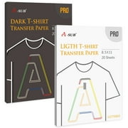MIX 40 Sheets Light and Dark Transfer Paper , A-SUB PRO Inkjet Iron-on Heat Transfer Paper for Dark + Light Fabrics, Transfer Paper for T-shirts 8.5x11 Compatible with Cricut