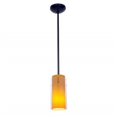 thumbnail image 1 of Accesslighting 28033-4R-ORB-CLAM Glass N Glass Cylinder Rod Clear Outer Amber Inner Glass Pendant, Oil Rubbed Bronze, 1 of 1