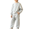 thumbnail image 2 of Coerni Boys Sweatpants Set 2 Piece Soft Fleece Crewneck Pullover Girls Sweatshirts & Jogger Sweatpants Tracksuit Kids Activewear Set, 2 of 5