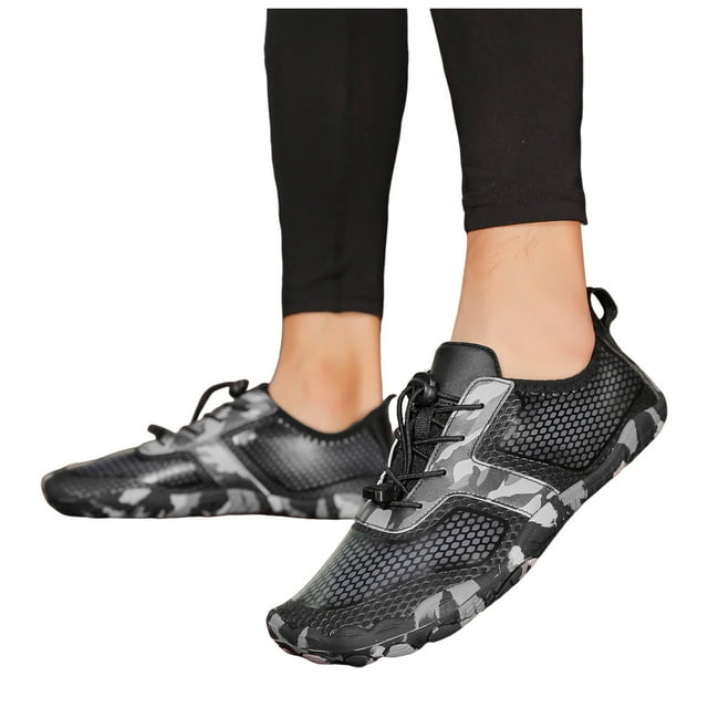 Chaussures Pieds Nus Légères pour Femmes et Hommes, Décontractées, Respirantes, Antidérapantes, Chaussures de Randonnée, Séchage Rapide, Espadrilles à Enfiler, Gris, Taille 9