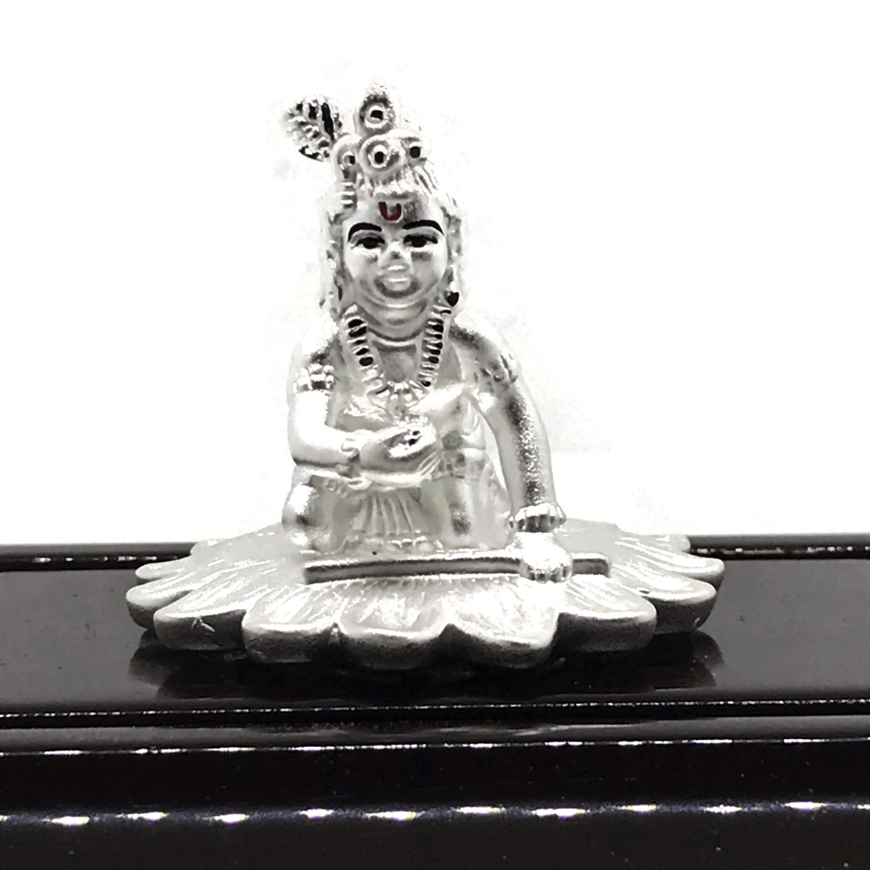 999 Pure Silver Krishna idol/Statue / Murti Figurine 06