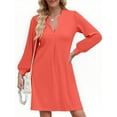 thumbnail image 3 of UVN Dresses for Women Long Sleeve V Neck Dress Fall Casual Midi Dress, 3 of 10