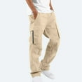 thumbnail image 2 of Symoid Cargo Pants for Men Fall and Winter Christmas Gift Multi Pocket Beige Pantalone De Trabajo Para Hombre Size S, 2 of 7